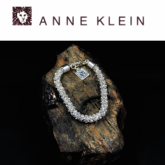 Anne Klein Jewelry - Anne Klein Silver-Tone Crystal Tubular Pave Bracelet